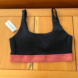 Outdoor Voices bra in L. Tags on. Tried on but never worn. Perfect condition.